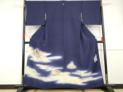 平和屋着物●友禅師・京の名工・伝統工芸士・樽本伊勢蔵　色留袖　人物文　暈し染め　金銀彩　正絹　逸品　AABG0284cs