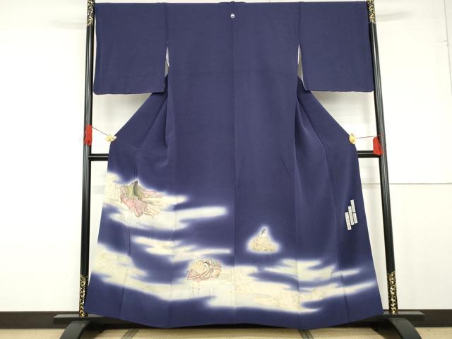 平和屋着物●友禅師・京の名工・伝統工芸士・樽本伊勢蔵　色留袖　人物文　暈し染め　金銀彩　正絹　逸品　AABG0284cs