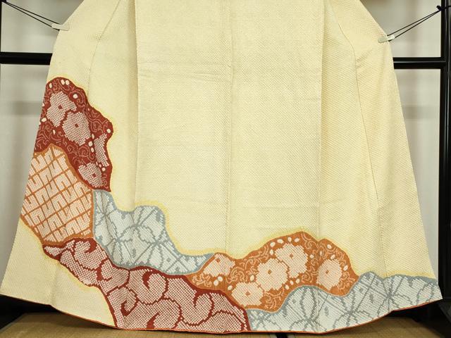 平和屋着物●訪問着　総絞り　道長花文　正絹　逸品　DABA4895az