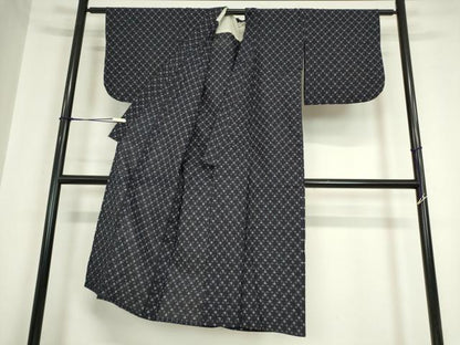 平和屋着物●久留米絣　単衣　絣文　綿　逸品　DABA4908az