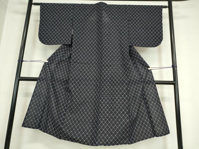 平和屋着物●久留米絣　単衣　絣文　綿　逸品　DABA4908az