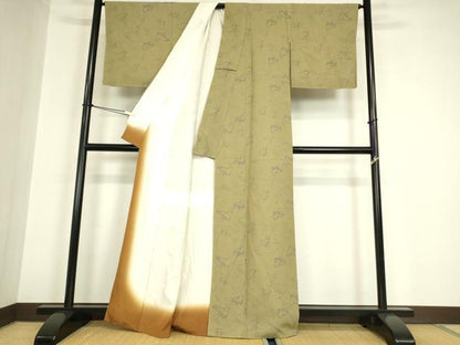 平和屋着物●上質な小紋　千鳥　正絹　逸品　未使用　DABA4924az