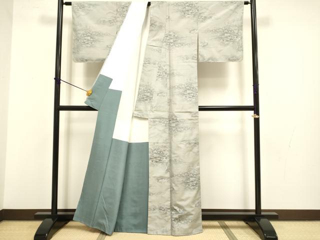 平和屋着物●都喜ヱ門　本場大島紬　白大島　7マルキ　総絣　風景文　藤絹織物謹製　正絹　逸品　DABB9653du