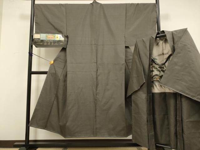平和屋着物●男性　本場大島紬　アンサンブル　長羽織　絣文様　丸宮織物謹製　証紙付き　正絹　逸品　DABB9681du