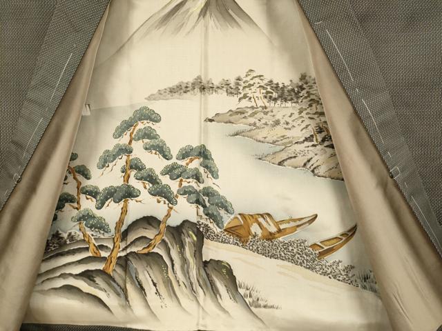平和屋着物●男性　本場大島紬　アンサンブル　長羽織　絣文様　丸宮織物謹製　証紙付き　正絹　逸品　DABB9681du