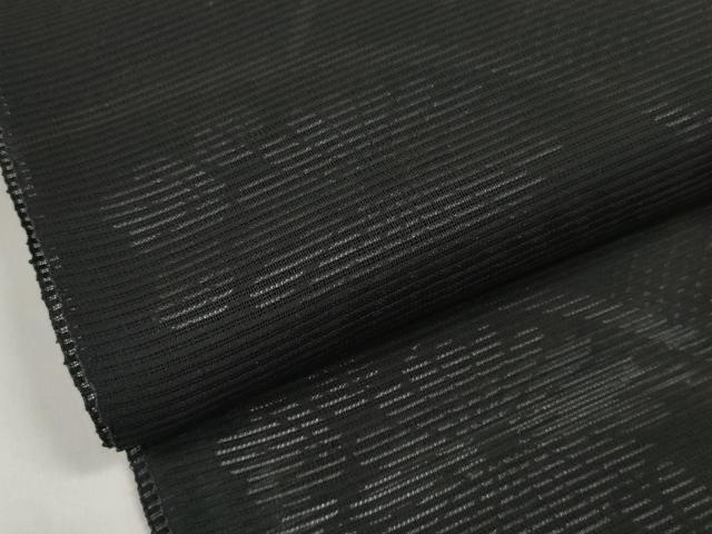平和屋着物＊夏物 西陣 名古屋帯 帯反物 黒共帯 草花文 証紙付き 逸品 未使用 DABC1141zzz