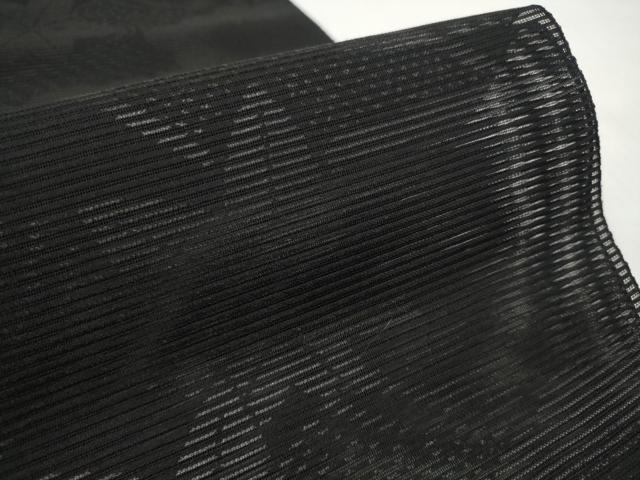 平和屋着物＊夏物 西陣 名古屋帯 帯反物 黒共帯 草花文 証紙付き 逸品 未使用 DABC1141zzz
