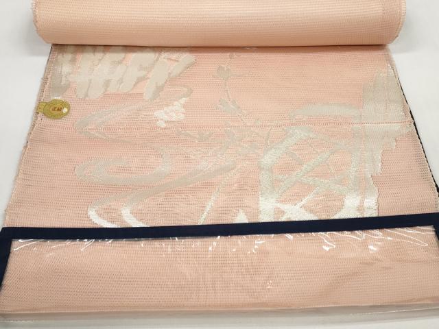 平和屋着物＊夏物 西陣まいづる謹製 名古屋帯 帯反物 桔梗 金銀糸 証紙付き 逸品 未使用 DABC1154zzz