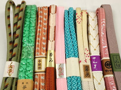 平和屋着物●和装小物 帯締め10本セット 組紐 高麗組 奈良組 冠組 金糸 さが美扱い 逸品 未使用 DABC1210zzz