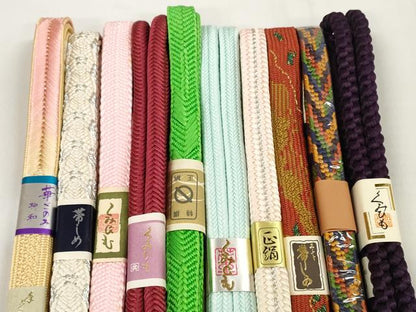 平和屋着物●和装小物 帯締め10本セット 組紐 高麗組 奈良組 冠組 金銀糸 逸品 未使用 DABC1205zzz