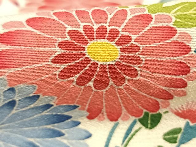平和屋着物●訪問着　友禅　作家物　草花文　正絹　逸品　AABF5918fy
