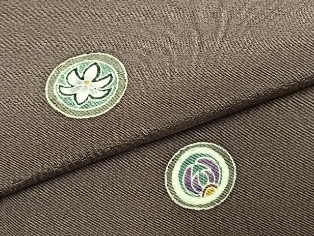 平和屋着物●上質な小紋　友禅　草花丸文　ますいわ屋扱い　正絹　逸品　AABF5956fy