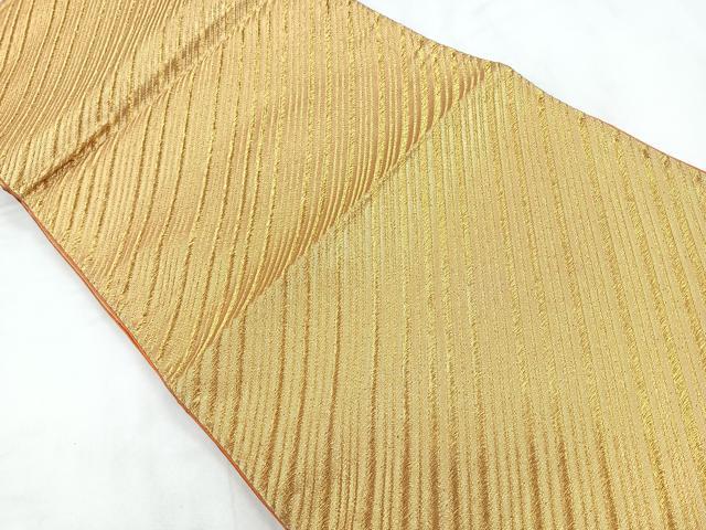 平和屋着物◎西陣 六通柄袋帯 斜縞 金糸 正絹 逸品 CABC1985nb