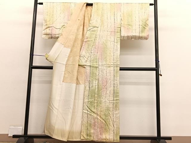 平和屋着物■上質な小紋 木立 暈し染め 正絹 逸品 BAAW4590hv