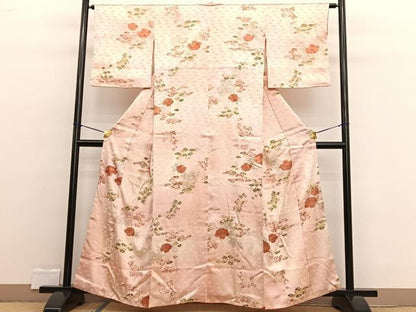 平和屋着物■上質な小紋 牡丹花文 暈し染め 金彩 正絹 逸品 BAAW4576hv