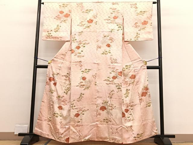 平和屋着物■上質な小紋 牡丹花文 暈し染め 金彩 正絹 逸品 BAAW4576hv
