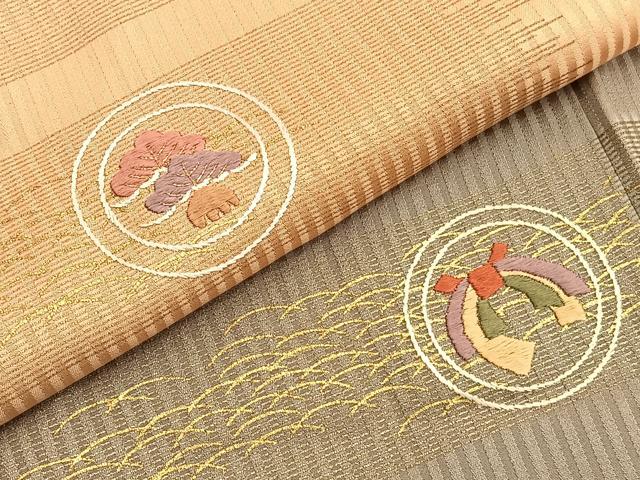 平和屋着物■訪問着 刺繍 松梅丸文 暈し染め 金彩 正絹 逸品 BAAW4644hv