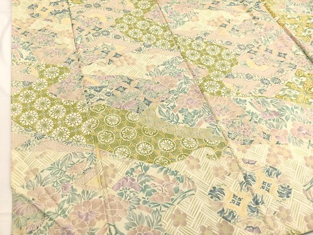 平和屋着物■上質な小紋 切嵌花文 正絹 逸品 BAAW4643hv