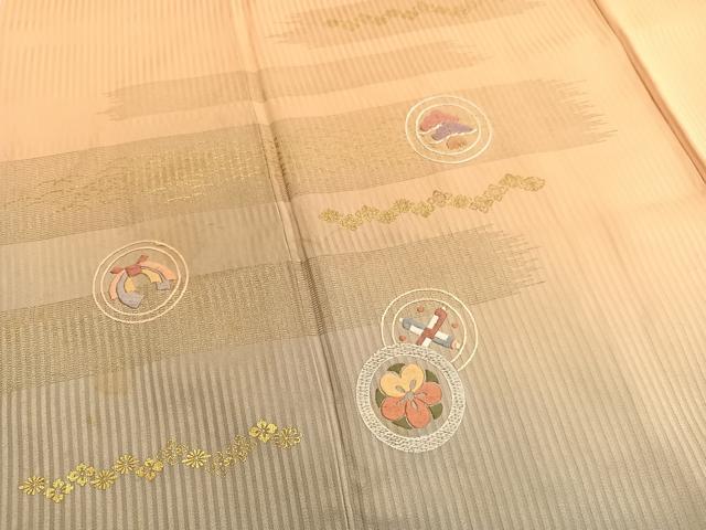 平和屋着物■訪問着 刺繍 松梅丸文 暈し染め 金彩 正絹 逸品 BAAW4644hv