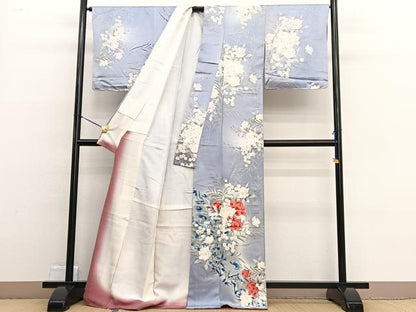 平和屋着物■訪問着 牡丹花文 暈し染め 正絹 逸品 BAAW4678hv