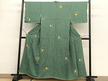 平和屋着物■上質な小紋　絞り　三日月文様　正絹　逸品　BAAW4703hv