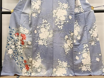 平和屋着物■訪問着 牡丹花文 暈し染め 正絹 逸品 BAAW4678hv