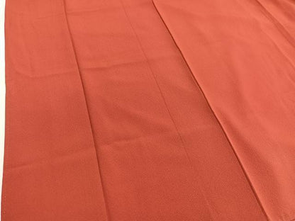 平和屋着物■上質な色無地 赤丹色 正絹 逸品 BAAW4672hv