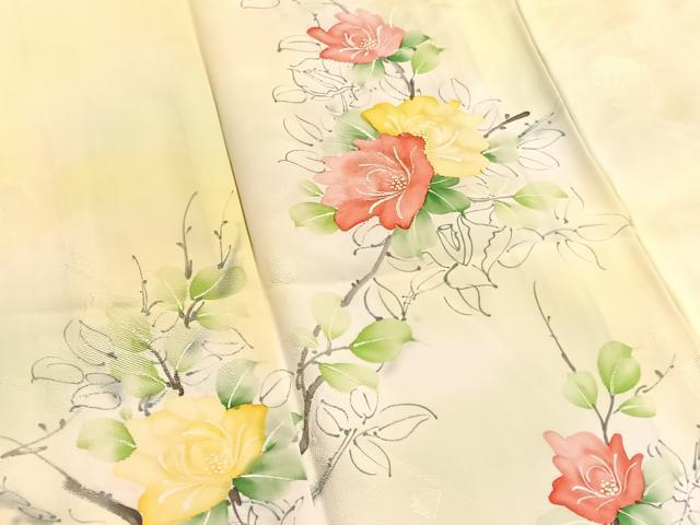 平和屋着物■訪問着　手描き　枝花文　暈し染め　正絹　逸品　BAAW4740hv