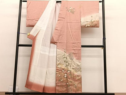 平和屋着物■中国三大刺繍　スワトウ刺繍　訪問着　松皮菱花文　暈し染め　金彩　正絹　逸品　BAAW4716hv