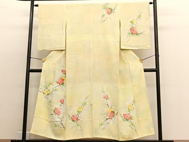 平和屋着物■訪問着　手描き　枝花文　暈し染め　正絹　逸品　BAAW4740hv