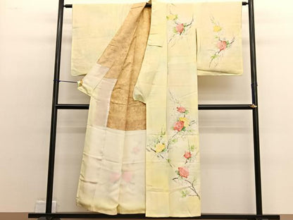 平和屋着物■訪問着　手描き　枝花文　暈し染め　正絹　逸品　BAAW4740hv