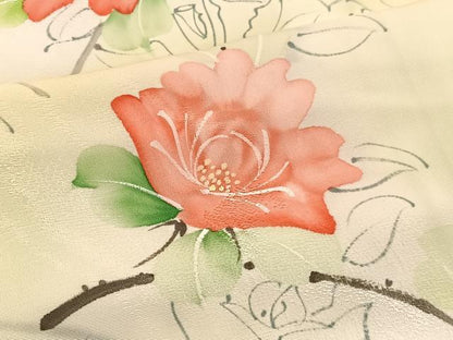 平和屋着物■訪問着　手描き　枝花文　暈し染め　正絹　逸品　BAAW4740hv
