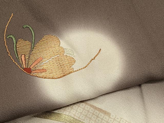 平和屋着物■訪問着 駒刺繍 竹屋町刺繍 舞蝶文 蛍暈し 金彩 正絹 逸品 BAAW4781hv
