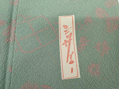 平和屋着物●世界的人形師　辻村寿三郎　ジュサブロー　小紋　花菱文　正絹　逸品　未使用　AABG0311cs
