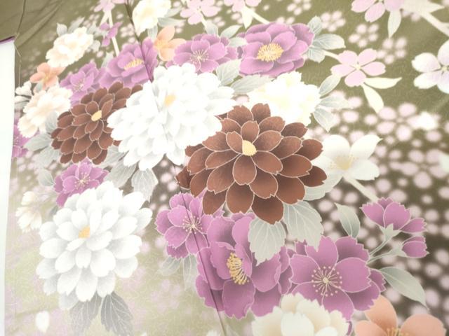 平和屋着物●H・L（アッシュエル） HENRI-LUC CHAPUIS 振袖 枝垂れ花文 暈し染め 洗える着物 未使用 AABG0344cs