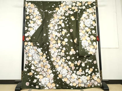 平和屋着物●H・L（アッシュエル） HENRI-LUC CHAPUIS 振袖 舞花文 暈し染め 洗える着物 AABG0343cs