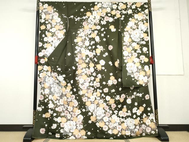 平和屋着物●H・L（アッシュエル） HENRI-LUC CHAPUIS 振袖 舞花文 暈し染め 洗える着物 AABG0343cs