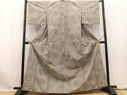平和屋着物●本場大島紬　7マルキ　葡萄蔦の葉文　正絹　逸品　BAAW2678yc