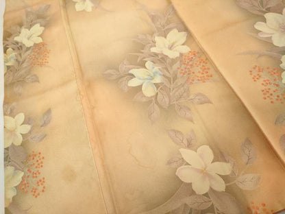 平和屋着物■上質な小紋 草花文 暈し染め 正絹 逸品 DABC4678cd