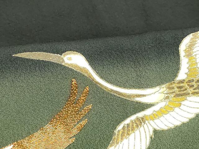 平和屋着物■豪華黒留袖　駒刺繍　飛鶴松文　暈し染め　金彩　正絹　逸品　DABC4683cd
