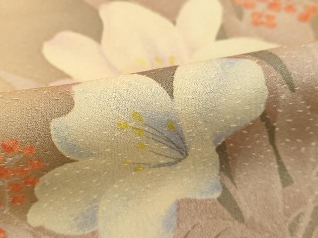 平和屋着物■上質な小紋 草花文 暈し染め 正絹 逸品 DABC4678cd