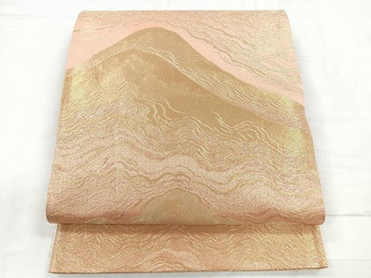 平和屋着物◎西陣 六通柄袋帯 遠山文 金銀糸 正絹 逸品 CABC1997nb