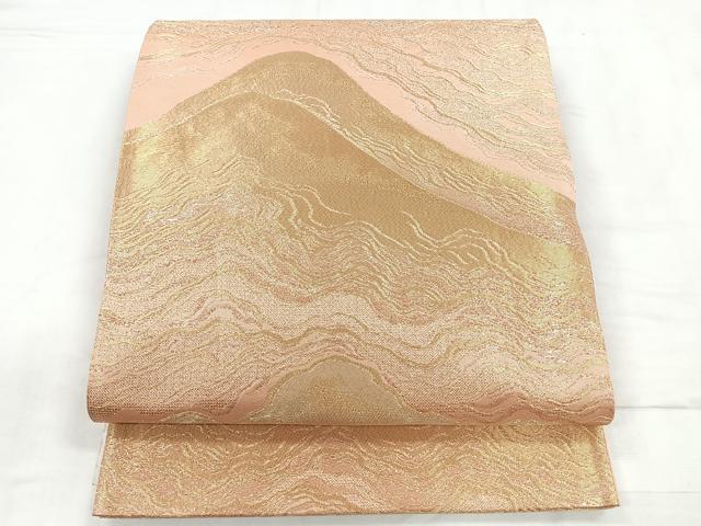 平和屋着物◎西陣 六通柄袋帯 遠山文 金銀糸 正絹 逸品 CABC1997nb