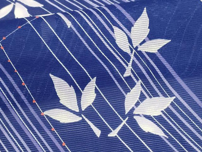 平和屋着物＊夏物 小紋 絽 舞葉文 洗える着物 AABF9491jd