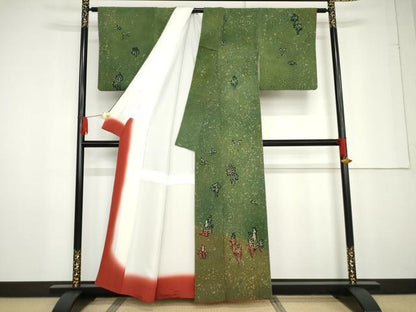 平和屋着物●染彩芸術の巨匠　皆川月華　訪問着　飛鳥枝花文　暈し染め　正絹　逸品　AABG0391cs