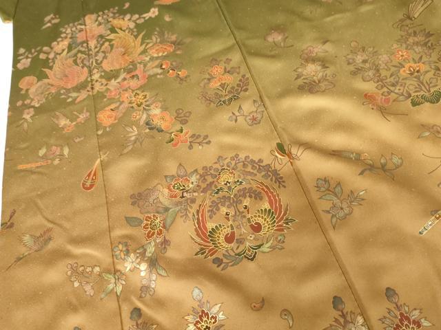 平和屋着物○訪問着 向かい鳳凰更紗花文 暈し染め 金彩 正絹