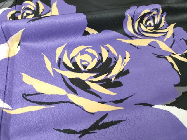 平和屋着物●H・L（アッシュエル）　HENRI-LUC CHAPUIS　振袖　薔薇　バラ　ロング丈　洗える着物　未使用　AABG0810ck