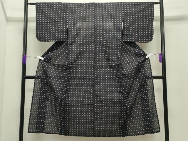 平和屋着物●久留米絣　単衣　十字絣　綿　逸品　CABC8155gh