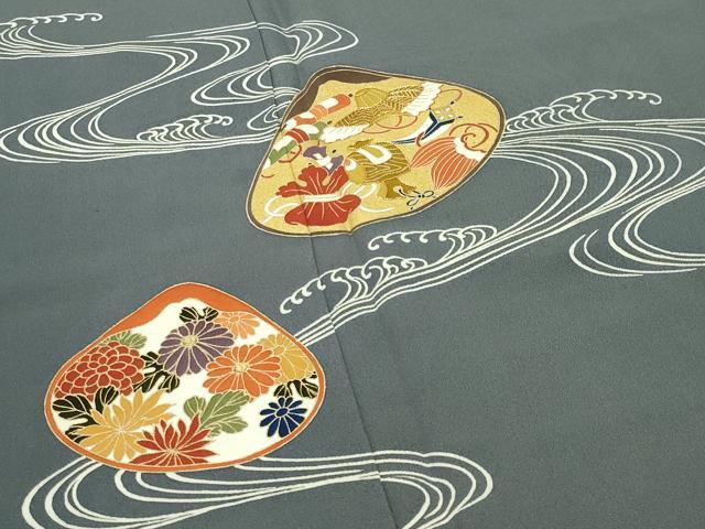 平和屋着物●訪問着 駒刺繍 宝尽くし貝合わせ花文 金彩 正絹 逸品 CABC8176gh