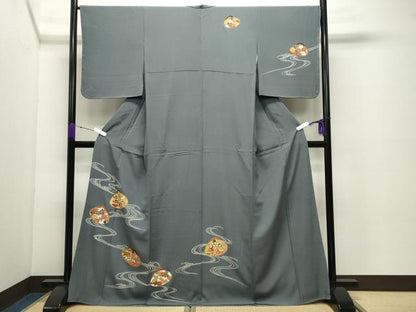 平和屋着物●訪問着 駒刺繍 宝尽くし貝合わせ花文 金彩 正絹 逸品 CABC8176gh